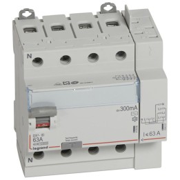 Legrand - Inter diff DX³-ID arrivée haut à vis et départ haut automatique - 4P 400V~ 63A typeAC 300mA - 5M - Réf : 411655
