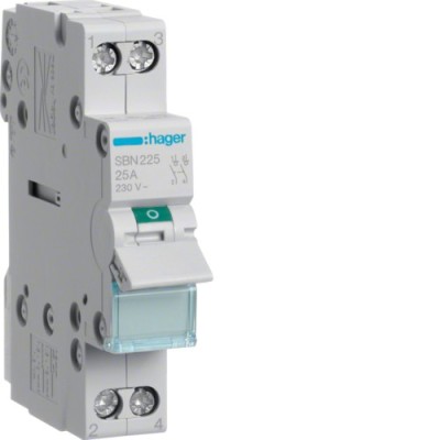 Hager - Interrupteur sectionneur 2 pôles 25A - Réf : SBN225