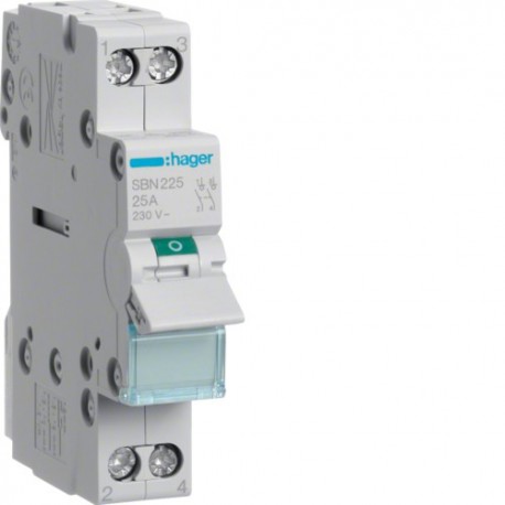 Hager - Interrupteur modulaire 2 pôles 25A - Réf : SBN225