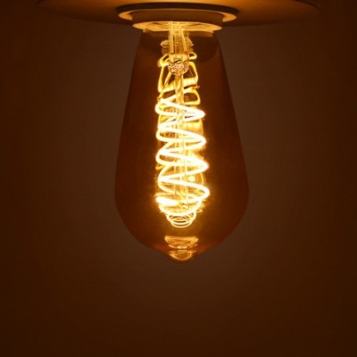 Ampoule LED à filament spirale -GOLDEN-ST64 E27 4W 2700°k | Vision-EL
