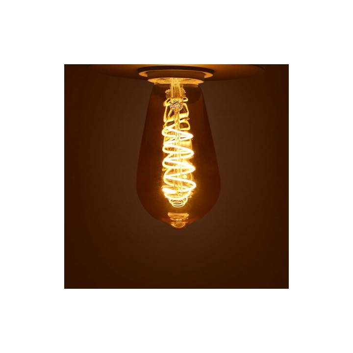 Ampoule LED à filament spirale -GOLDEN-ST64 E27 4W 2700°k | Vision-EL