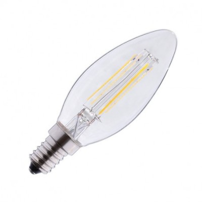Miidex Lighting - Ampoule LED à filament - flamme E14 5W 2700°k claire dimmable - Réf : 71302