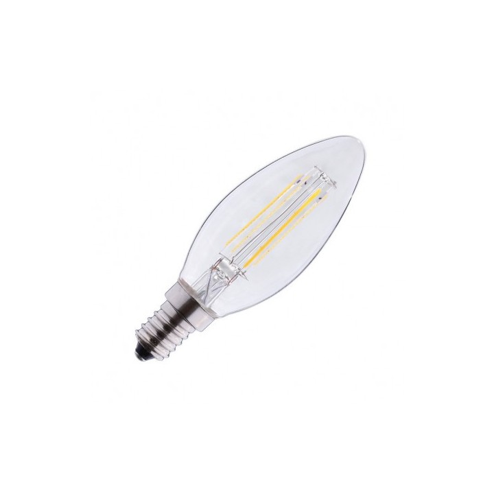 Miidex Lighting - Ampoule LED à filament - flamme E14 5W 2700°k claire dimmable - Réf : 71302
