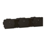 Legrand - Triple prise de courant 2P+T Surface précâblées Mosaic 3x2 modules - noir mat - Réf : 079136L
