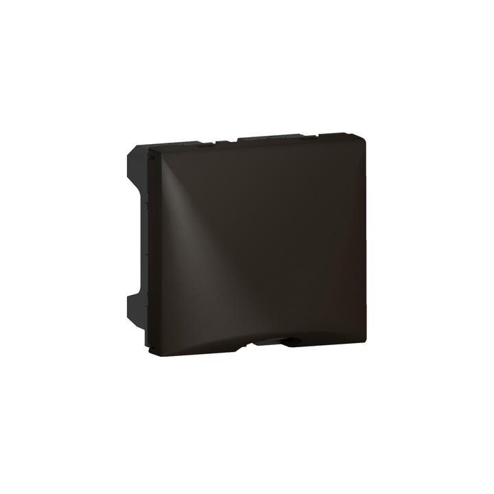 Legrand - Sortie de câbles Mosaic 2 modules avec serre-câbles Ø12mm max et Ø4mm mini – noir mat - Réf : 079150L