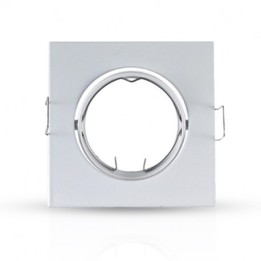 Vision-EL - Support plafond Carré Orientable Blanc 84 x 84 mm - Réf : 7708