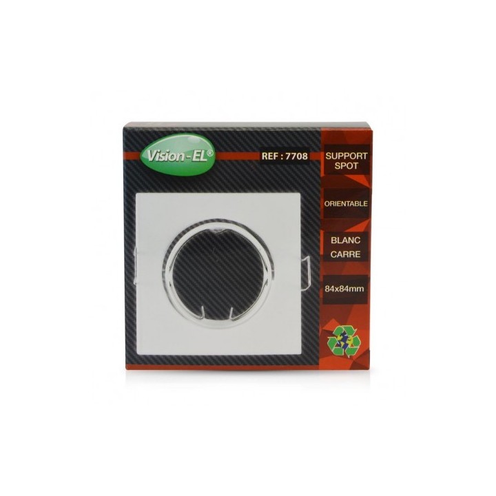 Miidex Lighting - Support plafond Carré Orientable Blanc 84 x 84 mm - Réf : 7708