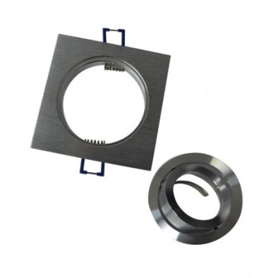 Miidex Lighting - Support de spot carré aluminium Orientable 92x92 mm - Réf : 7713