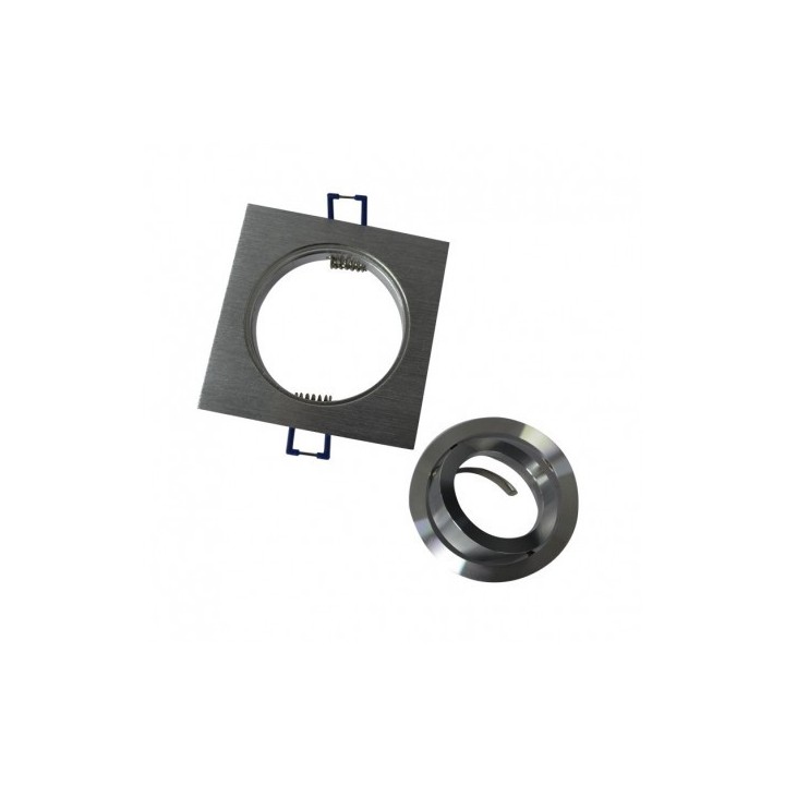 Miidex Lighting - Support de spot carré aluminium Orientable 92x92 mm - Réf : 7713