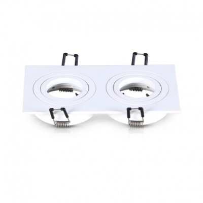 Vision-EL - Support de spot rond double blanc Orientable 175 x 93mm - Réf : 7717