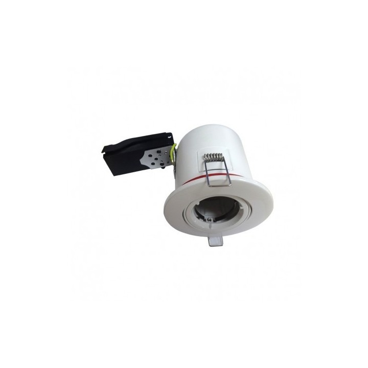 Vision-EL - Support plafond BBC Rond orientable Blanc avec douille automatique Ø100 mm - Réf : 7719