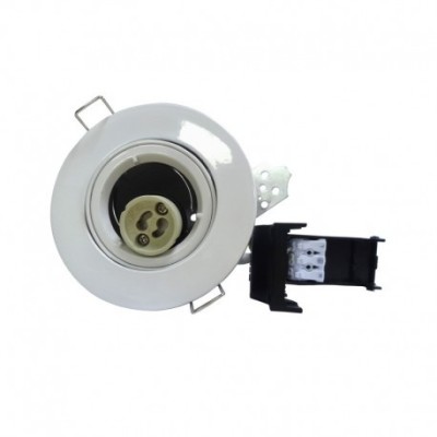 Miidex Lighting - Support plafond BBC Rond orientable Blanc avec douille automatique Ø100 mm - Réf : 7719