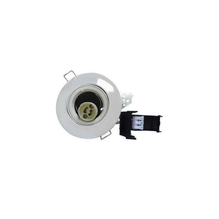 Miidex Lighting - Support plafond BBC Rond orientable Blanc avec douille automatique Ø100 mm - Réf : 7719