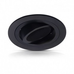 Vision-EL - Support de spot rond aluminium Orientable noir 92 mm - Réf : 77120