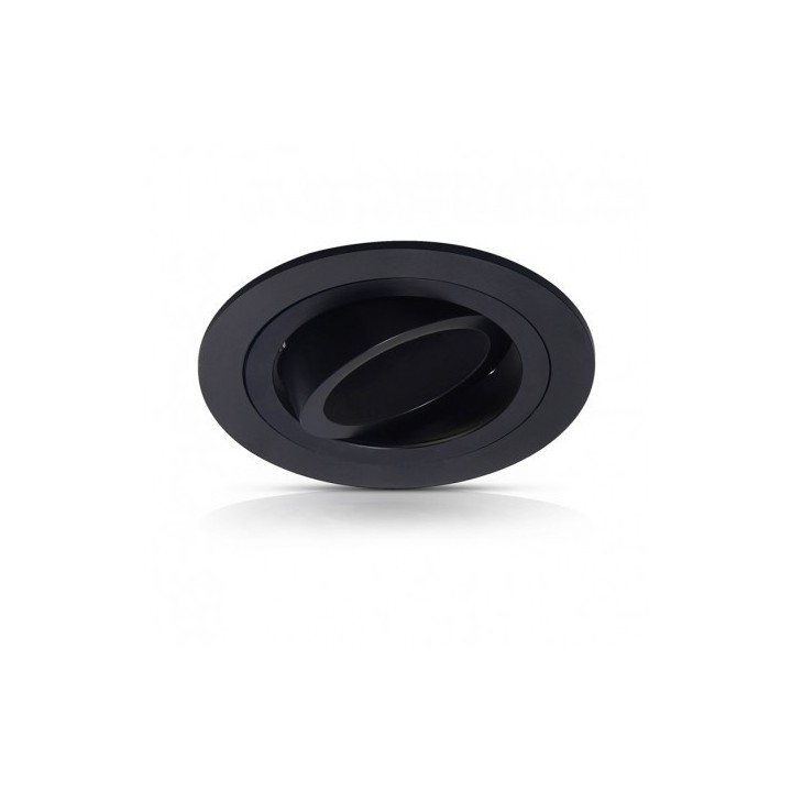 Vision-EL - Support de spot rond aluminium Orientable noir 92 mm - Réf : 77120