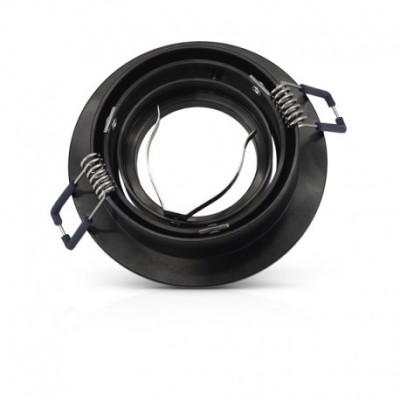 Miidex Lighting - Support de spot rond aluminium Orientable noir Ø92 mm - Réf : 77120