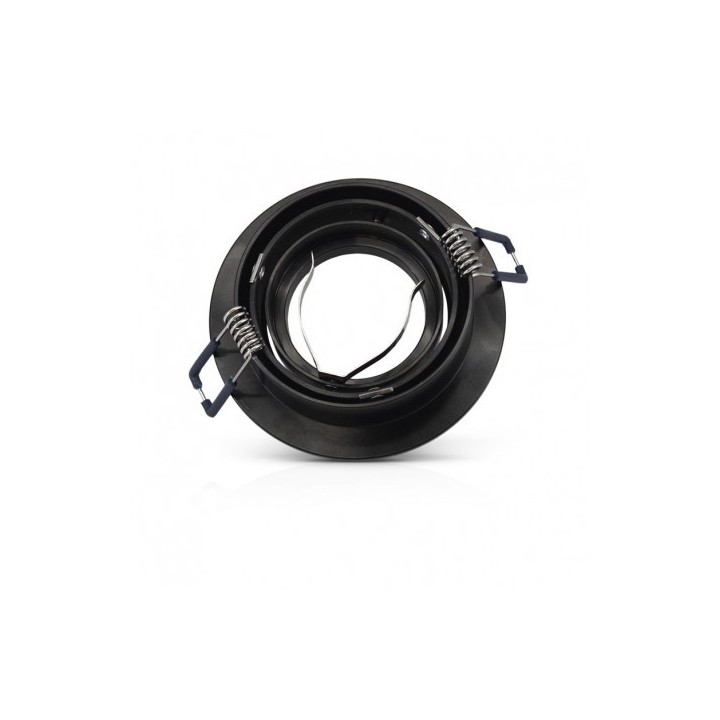 Miidex Lighting - Support de spot rond aluminium Orientable noir Ø92 mm - Réf : 77120