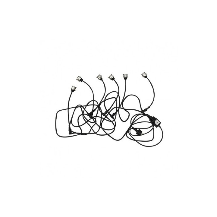 Miidex Lighting - Kit spot LED terrasse 6 x 0,6W 12v 3000°k rond IP67 + alimentation - Réf : 70750