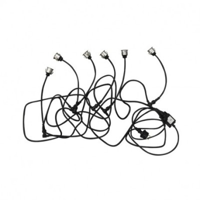 Miidex Lighting - Kit spot LED terrasse 6 x 0,6W 12v 4000°k rond IP67 + alim 230V - Réf : 70751