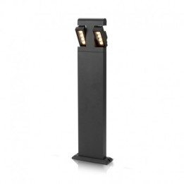 Vision-EL - Potelet rectangulaire 67cm LED 8W diff orientable 4000°k gris IP54 - Réf : 67794
