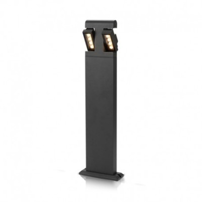 Vision-EL - Potelet rectangulaire 67cm LED 8W diff orientable 4000°k gris IP54 - Réf : 67794