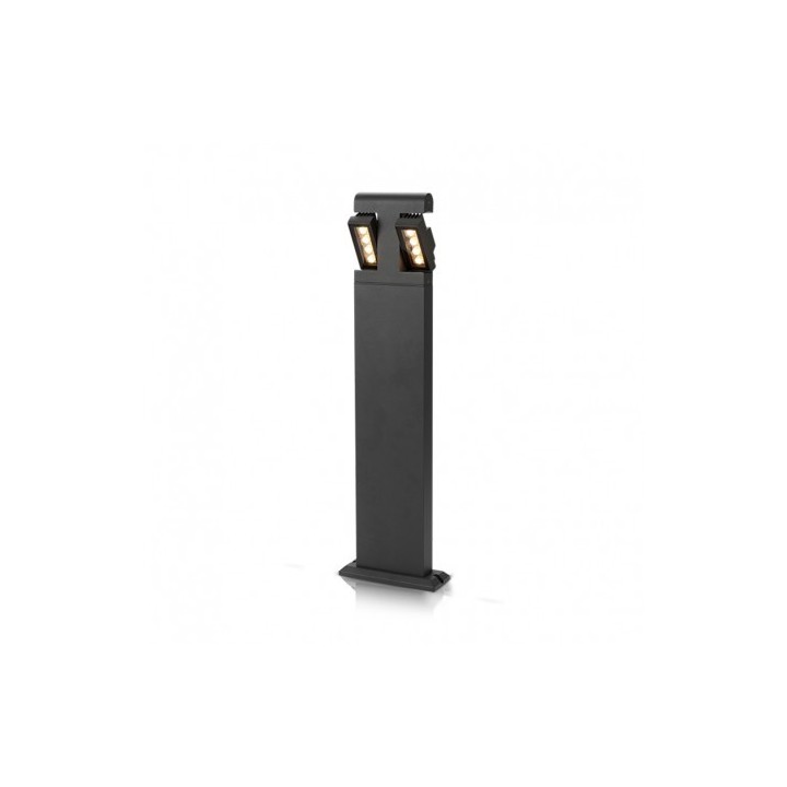 Vision-EL - Potelet rectangulaire 67cm LED 8W diff orientable 4000°k gris IP54 - Réf : 67794