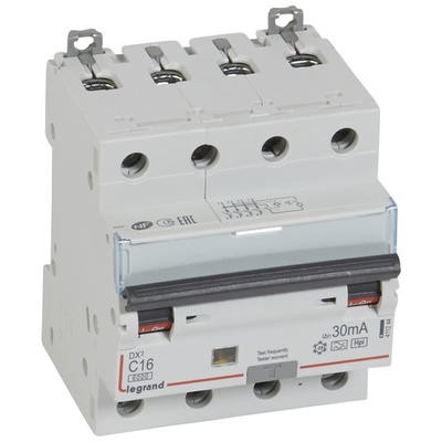 Legrand - Disjoncteur différentiel monobloc DX³6000 10kA à vis 4P 400V~ - 16A - typeF 30mA - Réf : 411244
