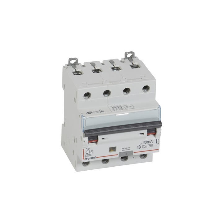 Legrand - Disjoncteur différentiel monobloc DX³6000 10kA à vis 4P 400V~ - 16A - typeF 30mA - Réf : 411244