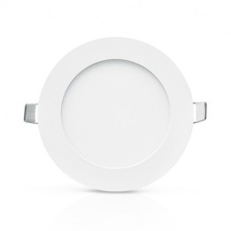 Vision-EL - Plafonnier LED Ø120 6W 3000°k alu blanc - Réf : 7749
