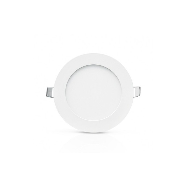 Vision-EL - Plafonnier LED Ø120 6W 3000°k alu blanc - Réf : 7749