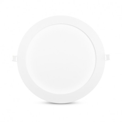 Vision-EL - Plafonnier LED Ø225 18W 3000°k alu blanc - Réf : 7757