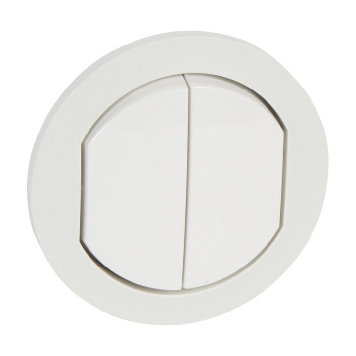 Enjoliveur double Céliane IP44 pour référence 067001 ou 067031 - Blanc - Rèf : 067802