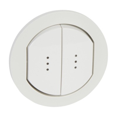 Enjoliveur double à voyant Céliane IP44 pour référence 067001 ou 067031 - Blanc