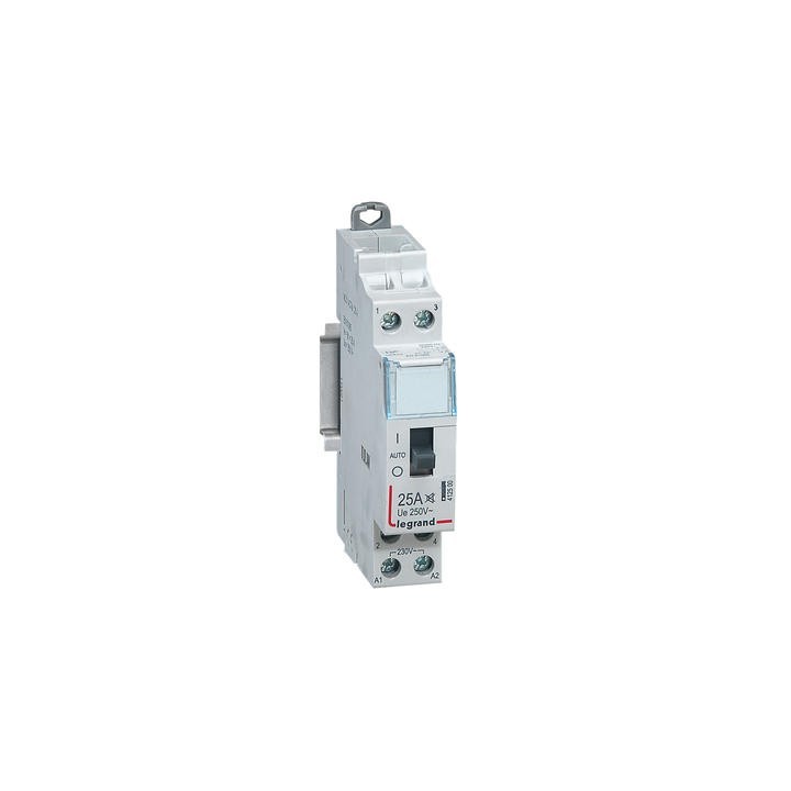 Legrand - Contacteur domestique CX³ silencieux bobine 230V~ - 2P 250V~ - 25A - contact O+F - 1 module - Réf : 412500