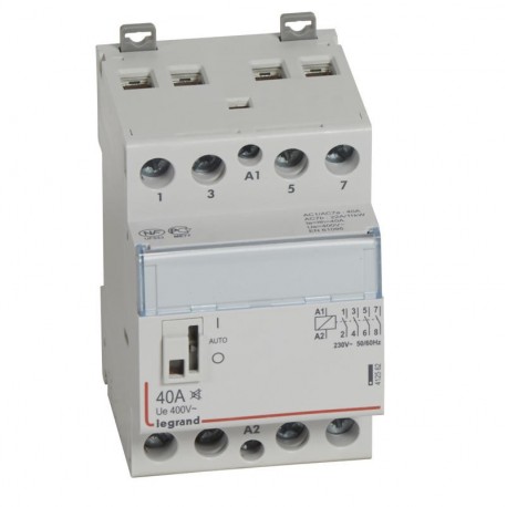 Contacteur de puissance CX³ bobine 230V~ sans commande manuelle - 4P 400V~  - 25A - contact 4F - 2 modules : : Bricolage