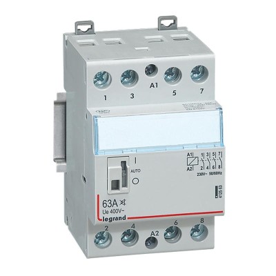 Legrand - Contacteur de puissance CX³ silencieux bobine 230V~ - 4P 400V~ - 63A - contact 4F - 3 M - Rèf : 412563 