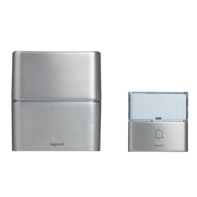 Legrand - Kit carillon radio sans fil Sérénité simple à piles - aluminium -Réf : 094271