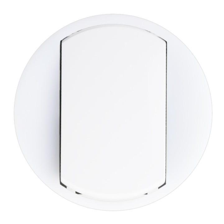 Legrand Céliane - Enjoliveur large pour Inter, Va-et-Vient et Poussoir avec Couronne Lum - Blanc - Réf : 065004