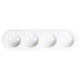 Legrand Céliane - Enjoliveur - Prise 4 x 2P+T Standard Précablée Compacte - Blanc - Réf : 068125