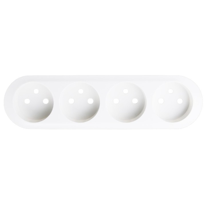 Legrand Céliane - Enjoliveur - Prise 4 x 2P+T Standard Précablée Compacte - Blanc - Réf : 068125