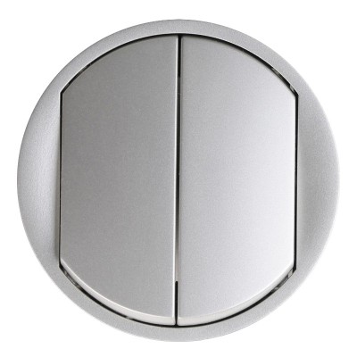 Legrand Céliane - Enjoliveur large pour Double Interr, Va-et-Vient ou Poussoir - Titane - Réf : 068302