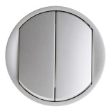 Legrand Céliane - Enjoliveur large pour Double Interr, Va-et-Vient ou Poussoir - Titane - Réf : 068302