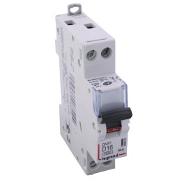Legrand - Disjoncteur DNX³ 4500 - vis/vis - U+N 230V~ 16A - 4,5kA - courbe D - 1 mod - Réf : 406802