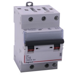 Legrand - Disjoncteur DX³ 4500 - vis/vis - 3P - 400 V~ - 16A - 6kA - courbe C - 1 module Réf : 406892
