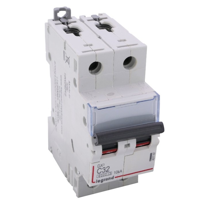 Legrand - Disjoncteur DX³6000 10kA - vis/vis - 2P 230V~ à 400V~ - 32A - courbe C - 2 modules - Réf : 407787
