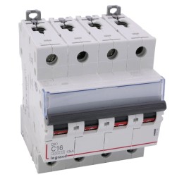 Legrand - Disjoncteur DX³ 6000 -vis/vis- 4P- 400V~-16A-courbeC-peigne HX³ trad 4P - 4M - Réf : 407898