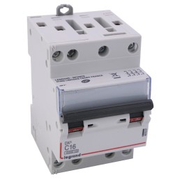 Legrand - Disjoncteur DX³ 6000 -vis/vis- 4P- 400V~-16A-10kA-courbeC-peigne HX³ opti 4P -3M - Réf : 407907