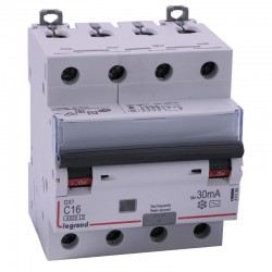 LEGRAND 411209 - Disjoncteur différentiel, 4P, C, 40A, 6000/10kA, T
