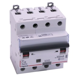 Legrand - Disjoncteur différentiel monobloc DX³6000 10k à vis 4P 400V~ - 16A - typeAC 300mA - Réf 411205
