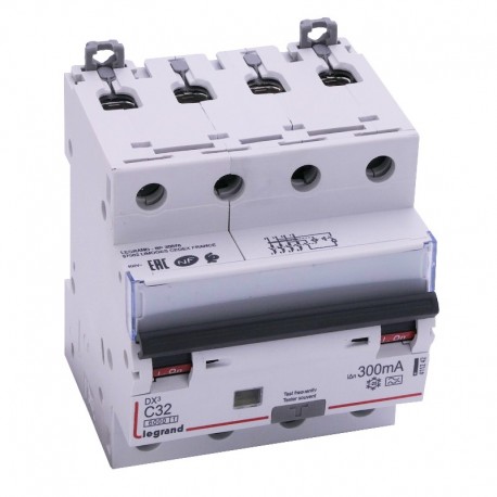 Legrand - Disjoncteur différentiel monobloc DX³6000 10kA à vis 4P 400V~ - 32A - typeA 300mA - Réf : 411242